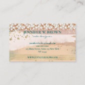 Pastry Chef Blush Pink bakkerij Green Glitter Cake Visitekaartje (Achterkant)