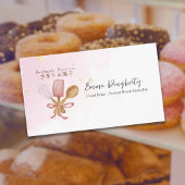 Pastry Chef Bow Baking Utensil Waterverf Roze Visitekaartje