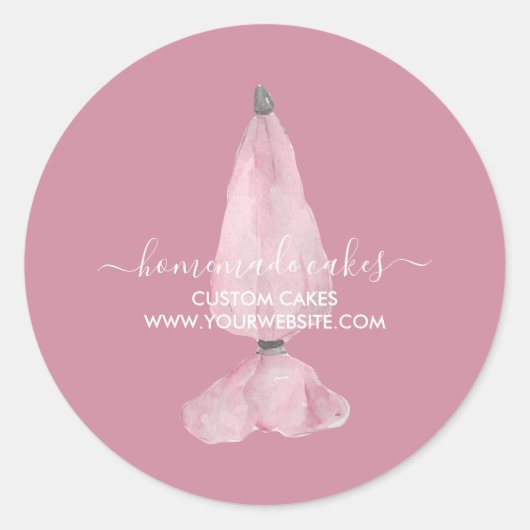 Pastry Chef Branding Bakery Ronde Sticker (Voorkant)