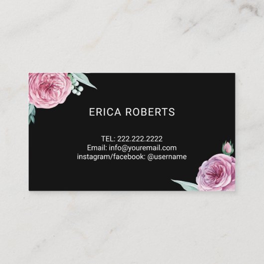 Pastry Chef Cake Bakery Moderne Floral Typografie Visitekaartje (Achterkant)