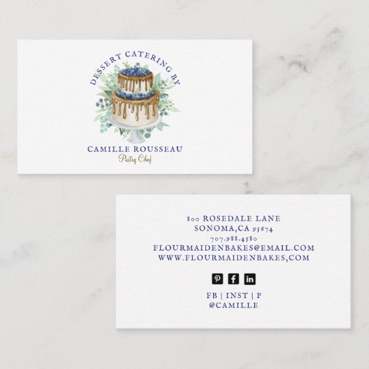 Pastry Chef Dessert Caterer Visitekaartje (Voorkant / Achterkant)