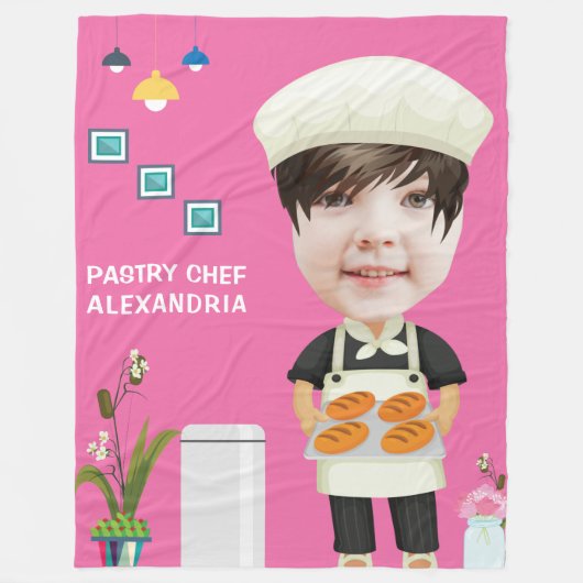 Pastry Chef Head in Hole Greatest Cookie Birthday Fleece Deken (Voorkant)