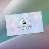Pastry Chef Holographic Rainbow Cupcake Visitekaartje