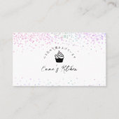 Pastry Chef Loyalty Card Rainbow Glitter Cupcake Visitekaartje (Voorkant)