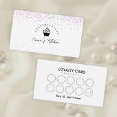 Pastry Chef Loyalty Card Rainbow Glitter Cupcake Visitekaartje