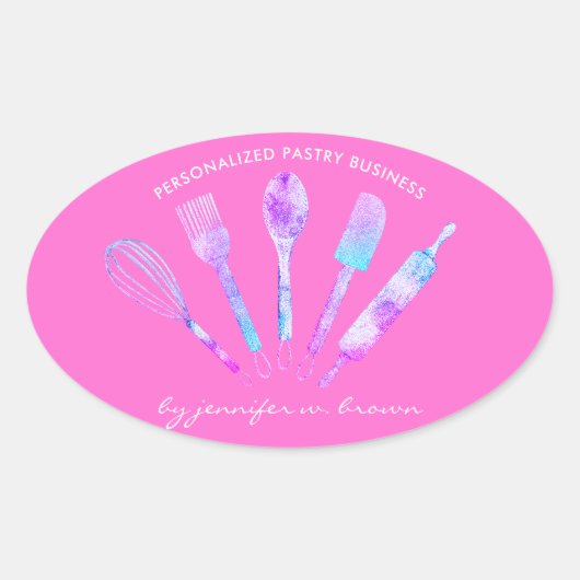 Pastry Chef Ovale Sticker (Voorkant)