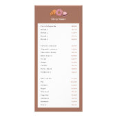 Pastry Chef prijslijst Reclamekaart (Voorkant)