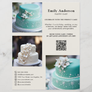 Pastry Chef Promotie Adverteren Foto QR Flyer