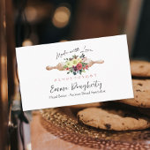 Pastry Chef Rode Bloemen Rolling Pin Baking Utensi Visitekaartje