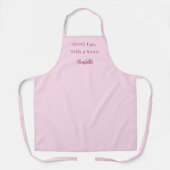 Pastry chef roze script slogan schort (Voorkant)
