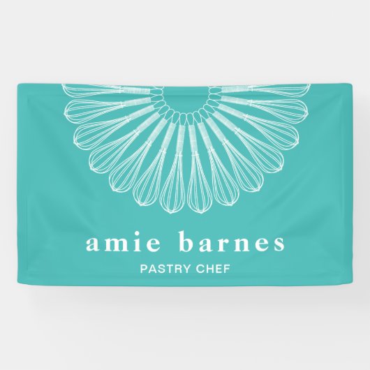 Pastry Chef Whisk Logo Catering Bakery Business C Spandoek (Horizontaal)
