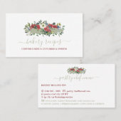 Pastry Chef Zelfgemaakte Bakkerij Groene Rode Bloe Visitekaartje (Voorkant / Achterkant)