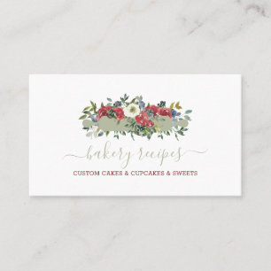 Pastry Chef Zelfgemaakte Bakkerij Groene Rode Bloe Visitekaartje