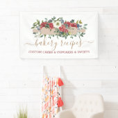 Pastry Chef Zelfgemaakte Bakkerij Rode Bloem Spandoek (Insitu)