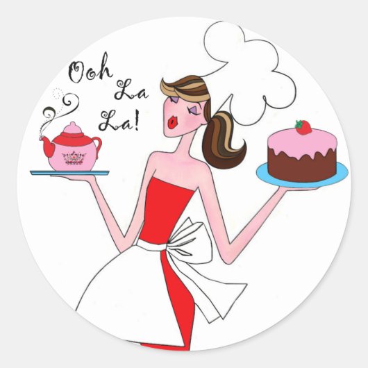 Pastry Diva-stickers Ronde Sticker (Voorkant)