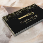 Pastry Personal Chef Modern Black & Gold Bakery Visitekaartje