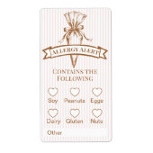 Pastry Piping Bag Bakery Allergy Alert Baked Goods Etiket (Voorkant)