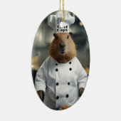 Pastry Prowess: de culinaire capibara Keramisch Ornament (Rechts)