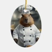 Pastry Prowess: de culinaire capibara Keramisch Ornament (Voorkant)