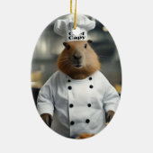 Pastry Prowess: de culinaire capibara Keramisch Ornament (Achterkant)