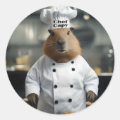 Pastry Prowess: de culinaire capibara Ronde Sticker (Voorkant)