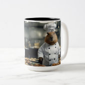 Pastry Prowess: de culinaire capibara Tweekleurige Koffiemok (Voorkant rechts)
