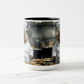 Pastry Prowess: de culinaire capibara Tweekleurige Koffiemok (Center)