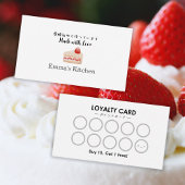Pastry Reward Loyalty Card Strawberry Cake Modern Visitekaartje