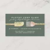 Pastry Rustic roze sage bakkerij chef loyaliteit Visitekaartje (Achterkant)