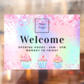 Pastry shop bakkerij logo welkom holografisch raamsticker (Vel 2)