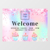 Pastry shop bakkerij logo welkom holografisch raamsticker (Vel)