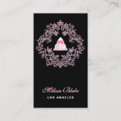 pastry shop black background business card visitekaartje (Voorkant)