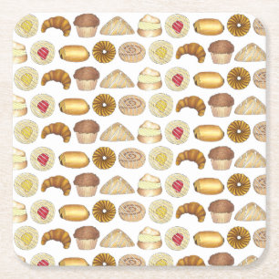 Pastry Tray Croissant Danish Muffin Bked Goods Kartonnen Onderzetters