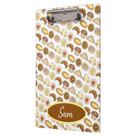 Pastry Tray Croissant Danish Muffin Bked Goods Klembord (Links)