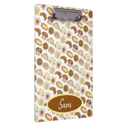 Pastry Tray Croissant Danish Muffin Bked Goods Klembord (Rechts)