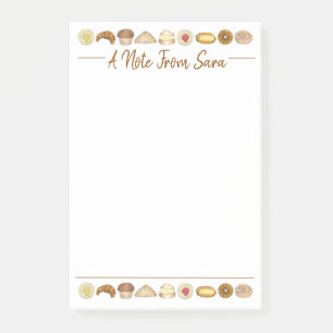Pastry Tray Croissant Danish Muffin Bked Goods Post-it® Notes