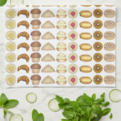 Pastry Tray Croissant Danish Muffin Bked Goods Theedoek (Gevouwen)