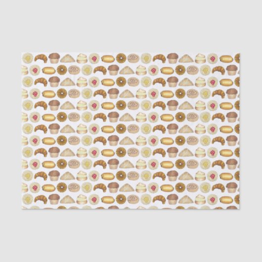 Pastry Tray Croissant Danish Muffin Bked Goods Tissuepapier (Voorkant)