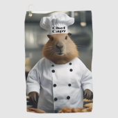 Pastry Vaardigheid: De Culinaire Capybara Golfhanddoek (Voorkant)
