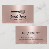 Pastry Whisk Logo Cupcake Bakery Roos Gold Cake Visitekaartje (Voorkant / Achterkant)