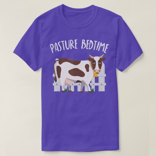 Pasture Bedtime Funny Cute Koe Pajamas PJ T-shirt (Design voorkant)