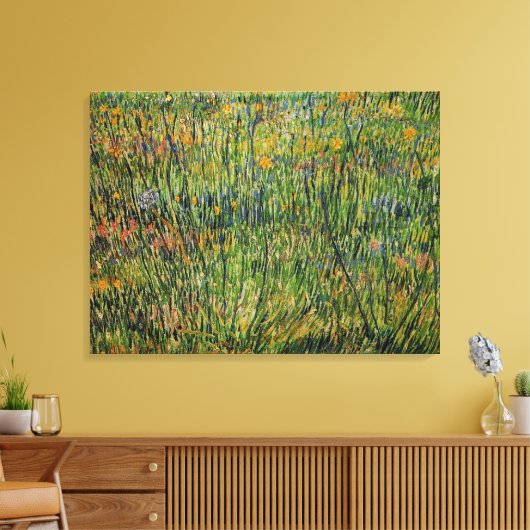 Pasture in Bloom door Vincent van Gogh Canvas Afdruk (Insitu (Woonkamer))