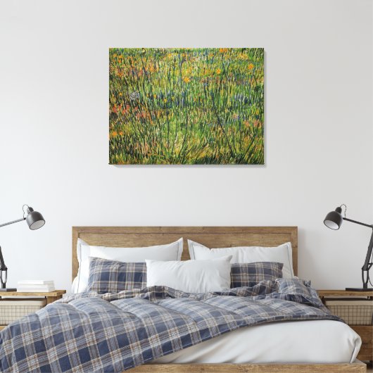 Pasture in Bloom door Vincent van Gogh Canvas Afdruk (Insitu (Slaapkamer))