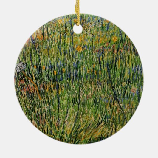 Pasture in Bloom door Vincent van Gogh Keramisch Ornament (Achterkant)