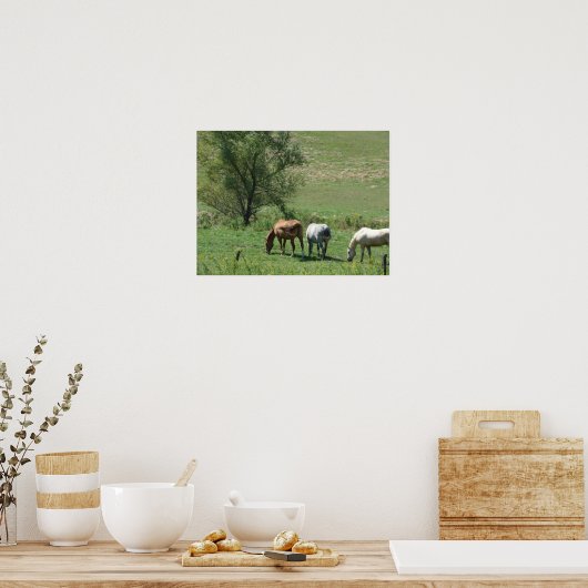 Pasture paarden poster (Keuken)