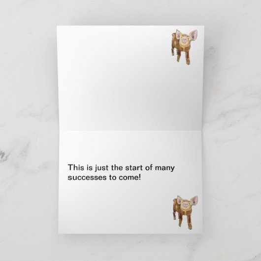 Pasture Pig Congrats Kaart (Binnen)