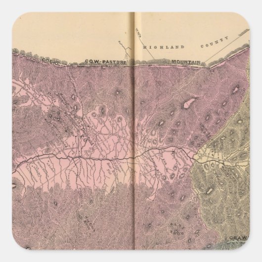 Pastures, provincie Augusta Vierkante Sticker (Voorkant)