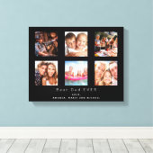 Pastvader fotofamilie collage zwart canvas afdruk (Insitu (Houten vloer))