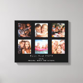Pastvader fotofamilie collage zwart canvas afdruk (Voorkant)