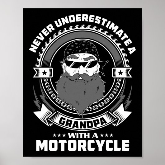 Pastvermogen van een opa met een motorfiets poster (Voorkant)